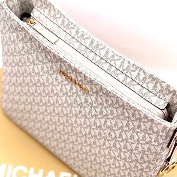 Michael Kors Large Messenger Crossbody Bag Powder Blush Multi - Picture 6 of 13
